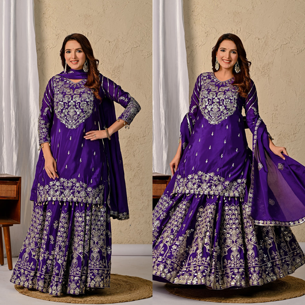 Elegant Designer Lehenga with Embroidery & Sequence Work-NF-(1245)