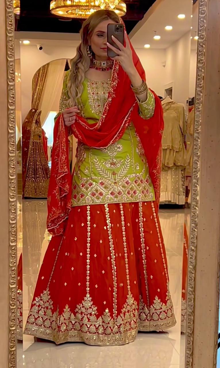New Designer Heavy Chinnon Silk Plazzo Set With Dupatta-ND-5049