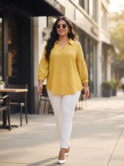Yellow back collar top