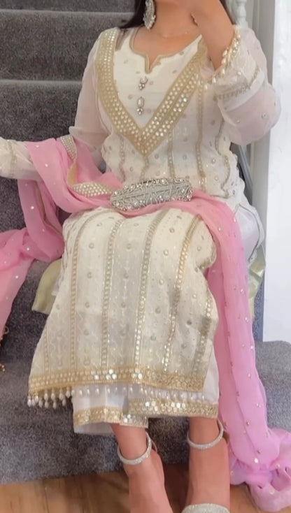 New Designer Party Wear Long Pakistani Suit in Fancy Style-NF-(1213)
