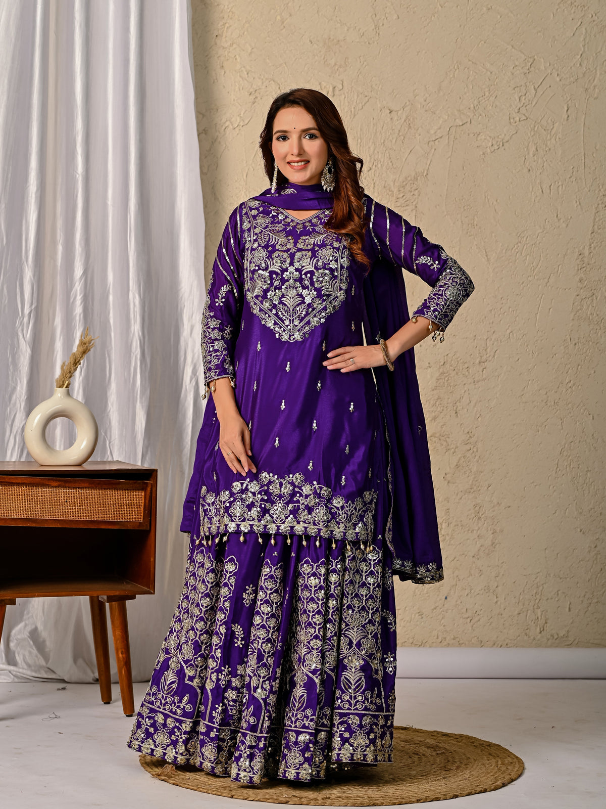 Elegant Designer Lehenga with Embroidery & Sequence Work-NF-(1245)