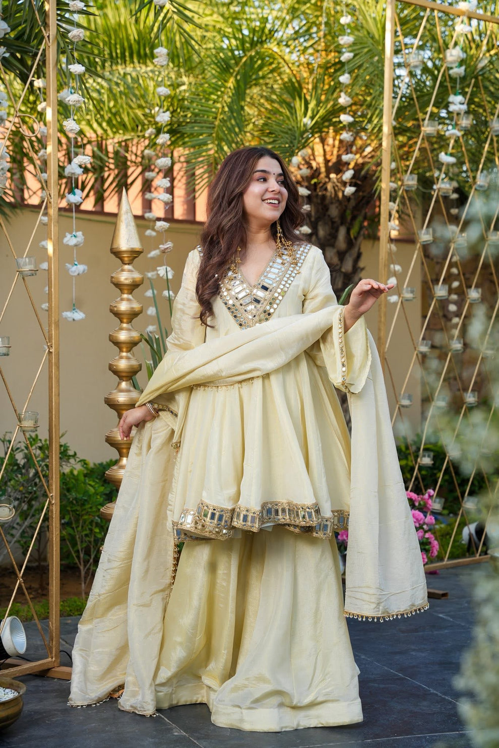 Women’s Party Wear Top Plazzo with Fancy Dupatta & Embroidery