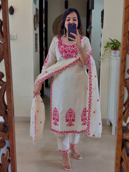 Elegant Heavy Embroidery Suit with Dupatta