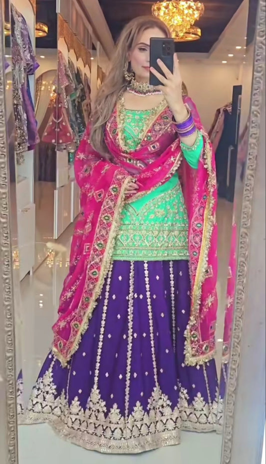 Elegant Party Wear Sequins Embroidered Lehenga-Top-ND-5045