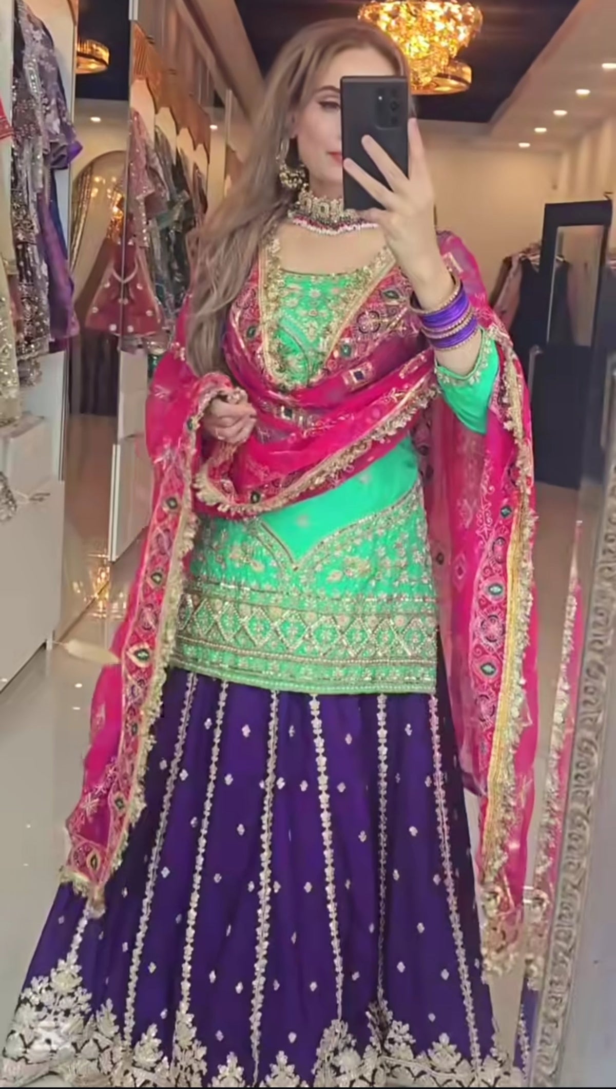 Elegant Party Wear Sequins Embroidered Lehenga-Top-ND-5045