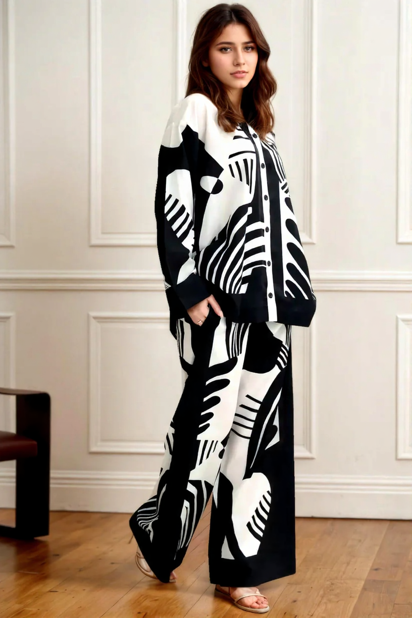 Chic Abstract Pattern Co-Ord Set