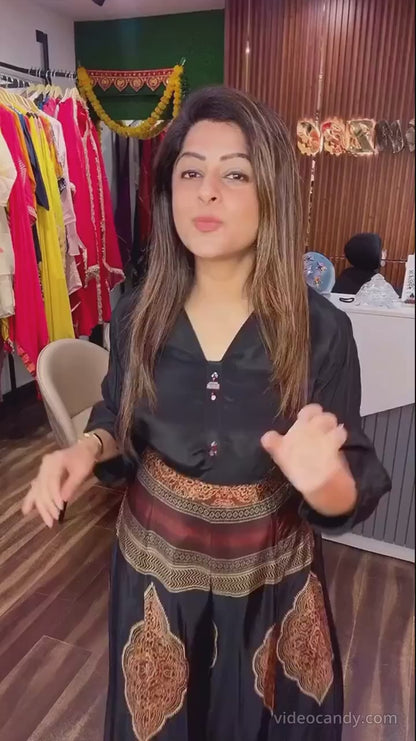Black Royale Ethnic Palazzo Ensemble