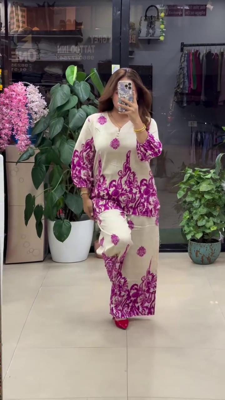 Women Stylish Pink Printed Co-ord Set