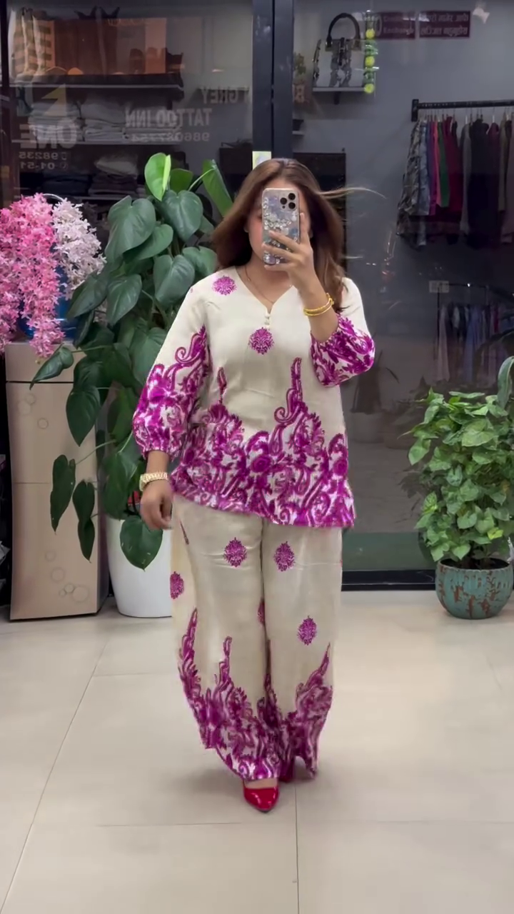 Women Stylish Pink Printed Co-ord Set