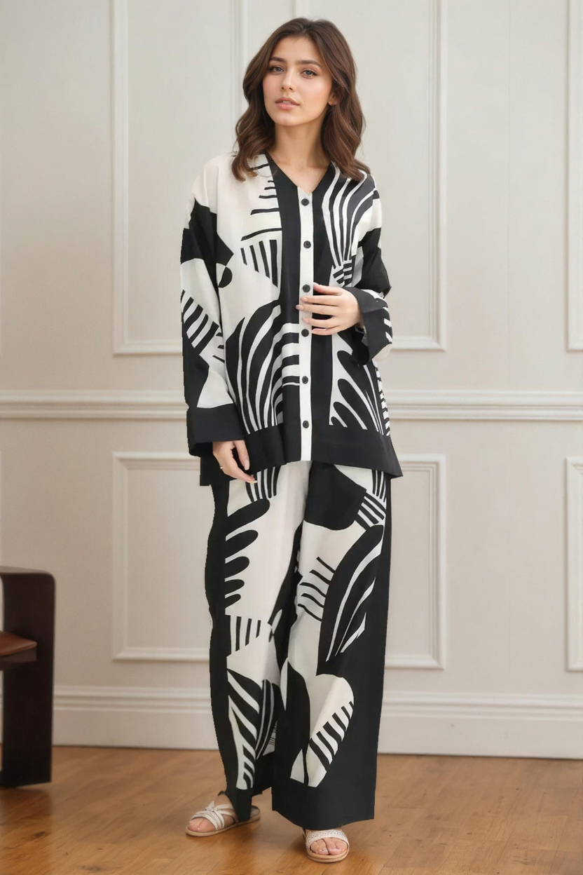 Chic Abstract Pattern Co-Ord Set